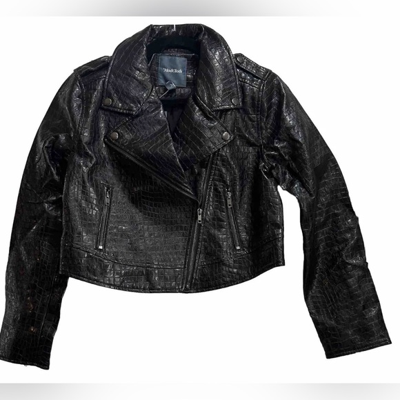 Modcloth | Jackets & Coats | Nwt Modcloth Crocodile Rock Black Faux ...
